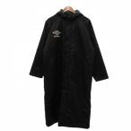 ショッピングベンチコート アンブロ UMBRO 中綿ロングコート ベンチコート S-M ロゴ プリント フード 裏ボア 黒 ブラック /SX ■GY12 メンズ