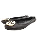  Tory Burch TORY BURCH балетки Flat кожа Logo plate чёрный черный /FF #GY12 женский 
