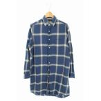 【中古】インディビジュアライズドシャツ INDIVIDUALIZED SHIRTS ワンピース シャツワンピ 長袖 チェック ひざ丈 14 1/2 30 青 レディース 【ベクトル 古着】