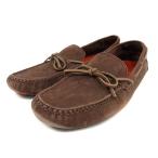 【中古】コールハーン COLE HAAN ローファー ドライビングシューズ リボン ヌバックレザー 8B 茶色 ブラウン D38854 /SR レディース 【ベクトル 古着】