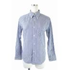 【中古】インディビジュアライズドシャツ INDIVIDUALIZED SHIRTS コットンストライプBDシャツ ボタンダウン 長袖 紺 白 /YS ■OS レディース 【ベクトル 古着】