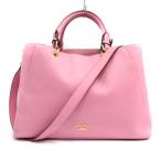 【中古】サマンサタバサ Samantha Thavasa ハンドバッグ ショルダーバッグ 2way ゴールド金具 レザー 牛革 ピンク /AN26 レディース 【ベクトル 古着】