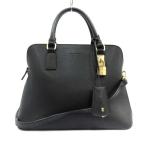 【中古】サマンサタバサ Samantha Thavasa ハンドバッグ ショルダーバッグ 2way レザー 牛革 南京錠 カデナ ゴールド金具 黒 【ベクトル 古着】