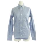 インディビジュアライズドシャツ INDIVIDUALIZED SHIRTS 長袖 ボタンダウンシャツ ブラウス 前開き コットン 38 水色 ライトブルー