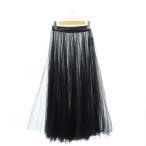 ショッピングエピ エピヌ epine 3tulle volume skirt スカート ギャザー イージー マキシ ロング シアー シースルー M 黒 ブラック /AT ■OS レディース