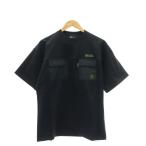 バックチャンネル BACK CHANNEL 2323208 DOUBLE POCKET T Tシャツ カットソー 半袖 胸ポケット コットン M 黒 緑 ブラック グリーン