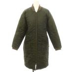  Lavenham LAVENHAM Zip выше стеганое пальто длинный внешний с хлопком 36 хаки чай Brown /CX #OS женский 