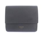 セリーヌ CELINE グレインドカーフスキン スモール トリフォールドウォレット 三つ折り 財布 グレー /YQ ■OS ■OH