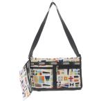 レスポートサック LesportSAC ショルダーバッグ ポーチ付き 総柄バッグ ロゴ 白 ホワイト 黒 ブラック /SR19 レディース