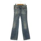 ディーゼル DIESEL ZINK ダメージ セミフレアデニムパンツ ジーンズ イタリア製 24 紺 ネイビー /MY ■OS レディース