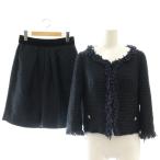  Diag Ram Grace Continental выставить верх и низ твид бахрома жакет no color flair юбка колени длина 36 38 темно-синий 