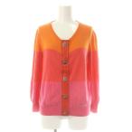 コーチ COACH カシミヤ カーディガン 長袖 ひねりボタン S オレンジ ピンク /YQ ■OS レディース