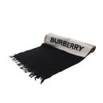 バーバリー ロンドン BURBERRY LONDON マフラー ウール ロゴ 茶 ブラウン 黒 ブラック 白 ホワイト /AK6 レディース