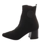 エルメス HERMES ヴォルヴェールニットブーツ60 ショート チャンキーヒール 36 23cm 黒 ブラック /YO24 ■SH レディース