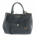 マイケルコース MICHAEL KORS 2WAY ハンドバッグ トートバッグ ショルダーバッグ レザー ロゴチャーム 紺 ネイビー /BB ■OF