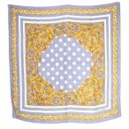 クリスチャンディオール Christian Dior シルク スカーフ 総柄 青 ブルー /SR ■OH レディース