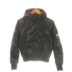 モンクレール MONCLER フード ドローコード ショートダウンジャケット ジップアップ 0 黒 ブラック /AT ■OS メンズ