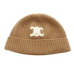 セリーヌ CELINE トリオンフ ニット帽 / シームレスカシミア ビーニー ニット帽 帽子 TU ブラウン 2AA3238D /YO19 ■OH レディース