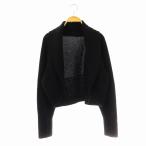 フォクシー FOXEY クレセント ニットカーディガン ショールカラー カシミヤ 黒 ブラック /AT ■OS レディース
