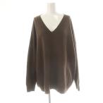 プラージュ Plage 24AW CASH TOUCH flare プルオーバー ニット セーター Vネック ウール 茶 /MI ■OS レディース