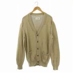 ショッピングマルジェラ メゾンマルジェラ 14 Maison Margiela 14 15AW ダメージ加工 Vネック カーディガン ニット 1 ベージュ /MI ■OS メンズ