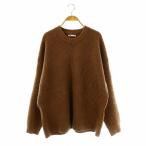 ザラ ZARA ニット クルーネック 長袖 L 茶 /HK ■OS レディース