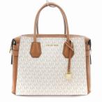 ショッピングマイケルコース マイケルコース MICHAEL KORS MERCER トップジップ ベルテッド サッチェル ハンドバッグ MKシグネチャー ベージュ /AE レディース