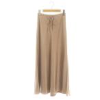 グレースコンチネンタル GRACE CONTINENTAL 25SS サテンストレッチイージースカート フレア ロング 36 ピンクベージュ /HK ■OS レディース