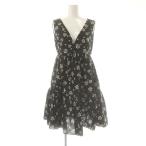 ケイトスペード KATE SPADE マーガレット柄 ノースリーブ ワンピース 0 黒 白 黄色 /MI ■OS レディース