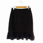 グレースコンチネンタル GRACE CONTINENTAL 24AW ツイードフレアニットスカート イージー ひざ丈 36 黒 ブラック