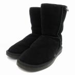 エミュー emu オーストラリア BRONTE LO ムートンブーツ ショート ボア スエード 24cm 黒 ブラック /JS レディース