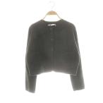 未使用品 ザラ ZARA カーディガン クロップド クルーネック ニット ショート丈 S グレー /AT ■OS レディース