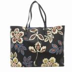 トリーバーチ TORY BURCH トートバッグ 手提げ PVC 総柄 黒 ブラック /FF レディース