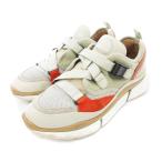 クロエ CHLOE SONNIE LOW ソニー ベルテッドスニーカー シューズ レザー 38 グレー /JS レディース