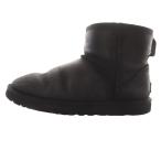アグ オーストラリア UGG australia W Classic Mini Leathe ムートンブーツ ショート 24cm 黒 ブラック 1005587 /SR35 ■SH レディース