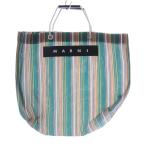 マルニ MARNI フラワーカフェ メッシュ トートバッグ ハンドバッグ ロゴ 緑 グリーン /SR10 レディース
