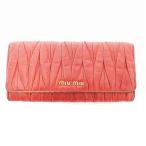ミュウミュウ miumiu マテラッセ 長財布 ウォレット 二つ折り 赤 レッド /UO レディース