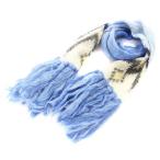  не использовался товар Keita Maruyama KEITA MARUYAMA muffler бахрома low gauge общий рисунок шерсть 00 бледно-голубой темно-синий темно-синий белый белый #OF