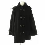 バーバリー ロンドン BURBERRY LONDON ダブルコート アウター フード付き 38 ブラック /ES ■OS レディース