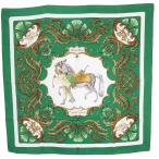 エルメス HERMES スカーフ カレ90 Cheval Turc トルコの馬 グリーン /YO2 ■OH レディース