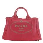 プラダ PRADA カナパ ハンドバッグ 三角プレート キャンバス ピンク BN2642 /YO19 ■OH レディース