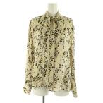 セオリーリュクス theory luxe 22AW LEOPARD PRINT JILL ボウタイ ブラウス 長袖 レオパード柄 シルク混 38 ベージュ /MY ■OS レディース