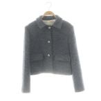未使用品 ザラ ZARA ブークレショートジャケット ステッチ M 青 /MI ■OS ■SH レディース