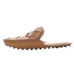 ボッテガヴェネタ BOTTEGA VENETA スリッパ サンダル フラット マキシイントレチャート スクエアトゥ レザー 36 ブラウン /YO15 レディース