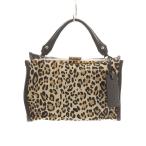 ポティオール POTIOR CORINNE MINI ハンドバッグ レザー ヒョウ柄 黒 ブラック FLN-0080XN /RI ■OS レディース