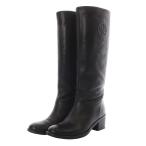 マッキントッシュ ロンドン MACKINTOSH LONDON ブーツ ロング ハイヒール ロゴ レザー 4 ブラック /YO23 レディース