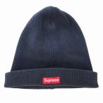 シュプリーム SUPREME ニットキャップ 帽子 ビーニー ボックスロゴ コットン 紺 ネイビー /FF ■SH レディース