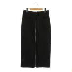 ショッピングzara ザラ ZARA 24AW ジップラインスエードタッチスカート タイトスカート S ブラック /ES ■OS レディース