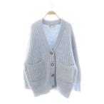 ザラ ZARA ウール アルパカ混 カーディガン ニット Vネック M 水色 /AT ■OS レディース