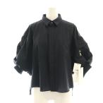 サカイ sacai 24SS Chalk Stripe Shirt シャツ 半袖 2 紺 ネイビー 黒 ブラック /AT ■OS レディース